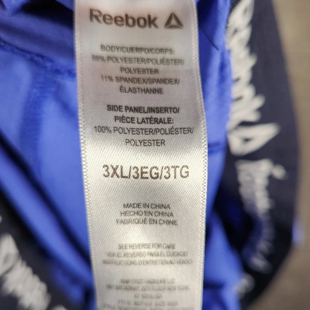 Reebok Athletic Shorts Mens 3XL Blue Excellent Ripstop Mesh Training Gym Workout